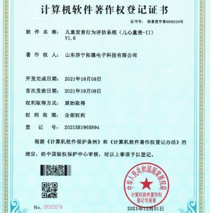兒童發(fā)育行為評估系統(tǒng)(兒心量表-II)軟件著作權(quán)